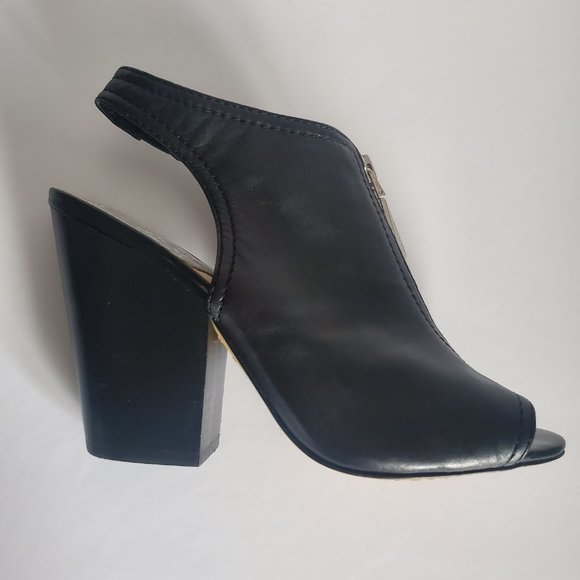 VINCE CAMUTO Women's Leather Transitional Shoes Block Heel Open Toe Slingback - Picture 1 of 13